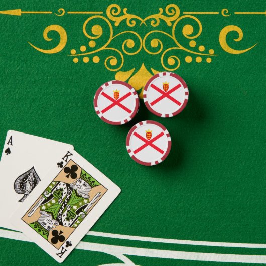 ジャージー諸島国旗 ポーカーチップ (ポーカーテーブル (スタック))