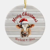 ジャージー・カウズ、バーンドウッド、"Moory Christmas" セラミックオーナメント (正面)