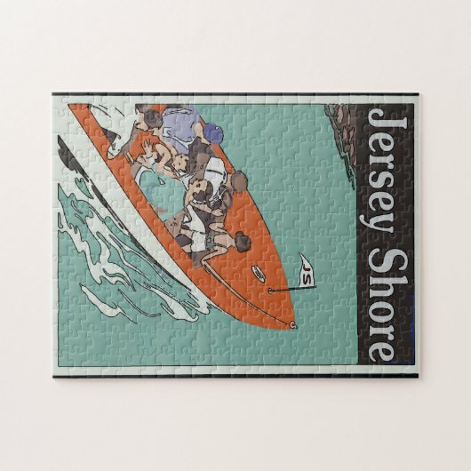 ジャージー・ショア、ボートに乗る ジグソーパズル (横)