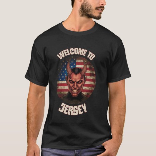 ジャージー・デビル未確認生物の伝承へようこそ Tシャツ (正面)