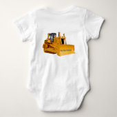 ジャージー・ボディスーツのブルドーザー画像 ベビーボディスーツ (裏面)