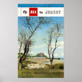 ジャージー、モンオルゲイル城ヴィンテージ旅行ポスター ポスター (正面)