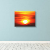 ジャージー、日没の明るい太陽 キャンバスプリント (インサイチュ (ウッドフロア))