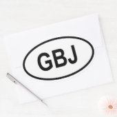 ジャージー「GBJ」 楕円形シール (封筒)