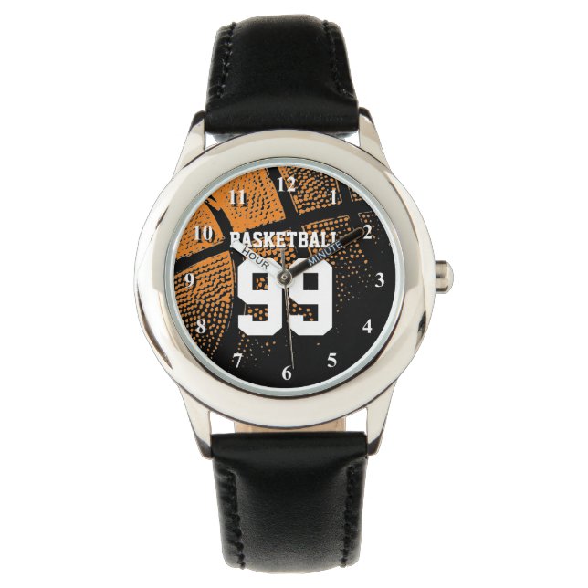 ジャージ番号のキッズバスケッカスタムトウォッチ 腕時計 (正面)