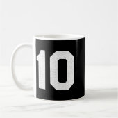 ジャージ ユニフォーム ナンバー #10 10歳の誕生日  コーヒーマグカップ (左)