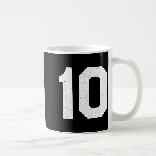 ジャージ ユニフォーム ナンバー #10 10歳の誕生日  コーヒーマグカップ (右)