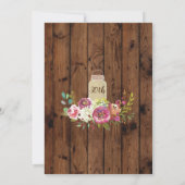 ジャースバースデーパーティー素朴ウッドフローラ招待状 招待状 (裏面)