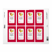 ジャースパーソナライズされたピーマンの赤いピクルラベル ラベル (フルシート)