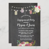 ジャース婚約パーティチョ素朴ークフローラ招待状 招待状 (正面/裏面)
