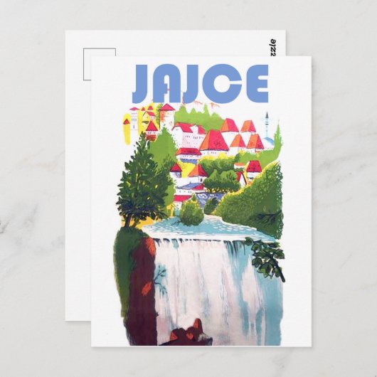 ジャース，滝ボスニア，ユーゴスラビア，ヴィンテージ ポストカード (正面/裏面)