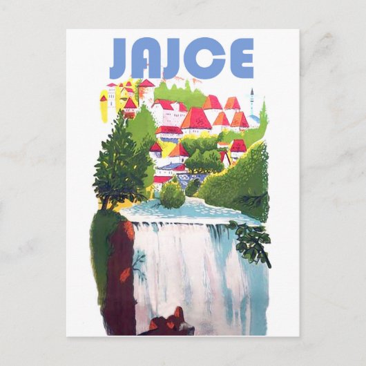 ジャース,滝ボスニア,ユーゴスラビア,ヴィンテージ ポストカード (正面)