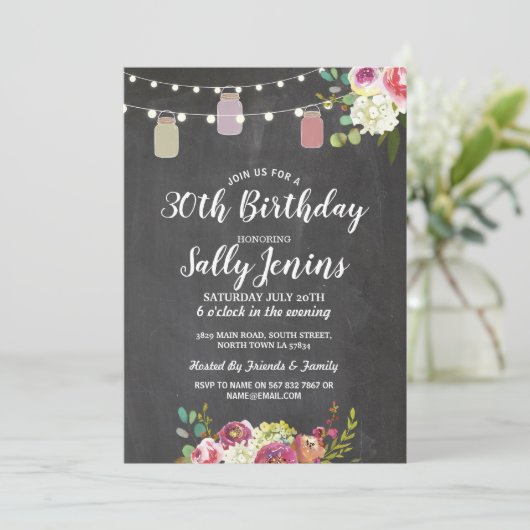 ジャーズバースデーパーティチョ素朴ークフローラ招待状 招待状 (スタンド正面)