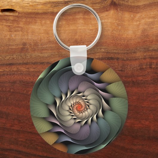 ジャーディネレ抽象芸術レインボーフローラスパイラル キーホルダー (正面)