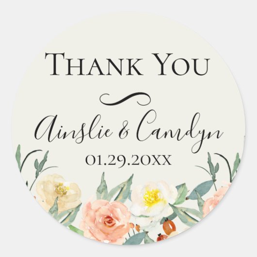 ジャーディン・ド・フルール ウェディング サンクス フェイバー ラウンドシール (正面)