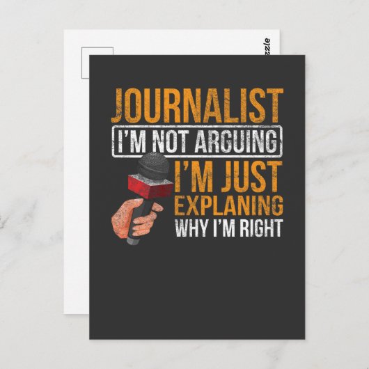 ジャーナリストおもしろいの仕事の皮肉ニュース作家記者 ポストカード (正面/裏面)