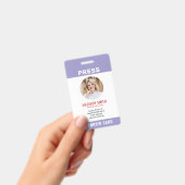 ジャーナリストのプレスパスの写真ID バッジ (手持ち)