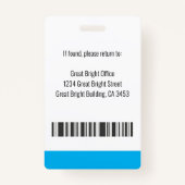 ジャーナリストのプレスパス写真名ロゴIDスカイブルー バッジ (裏面)