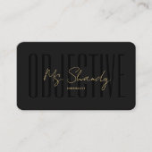 ジャーナリストのモノグラムプロフェッショナルブラック金ゴールド 名刺 (正面)