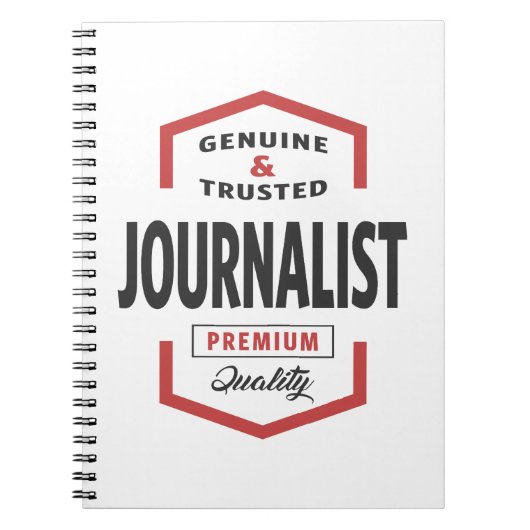 ジャーナリストのロゴギフトアイディア。 ノートブック (正面)