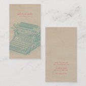 ジャーナリストのヴィンテージのタイプライターのカッコいいのミントのモダン 名刺 (正面/裏面)