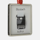 ジャーナリストの作家のブロガーのためのヴィンテージのタイプライター メタルオーナメント (右)