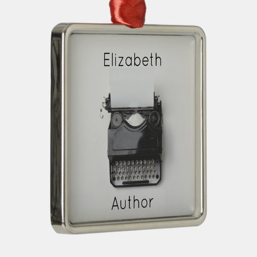 ジャーナリストの作家のブロガーのためのヴィンテージのタイプライター メタルオーナメント (右)