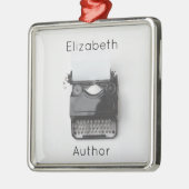 ジャーナリストの作家のブロガーのためのヴィンテージのタイプライター メタルオーナメント (左)