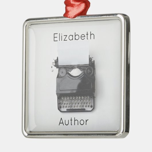 ジャーナリストの作家のブロガーのためのヴィンテージのタイプライター メタルオーナメント (左)