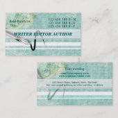 ジャーナリストの編集者の執筆作家の手書き 名刺 (正面/裏面)