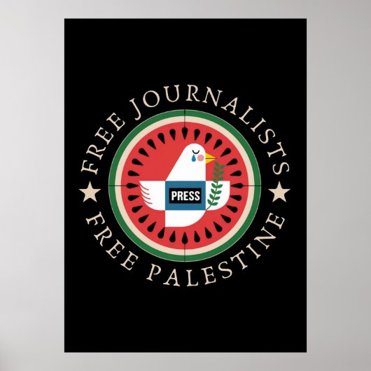 ジャーナリストの自由 パレスチナの自由 ポスター (正面)