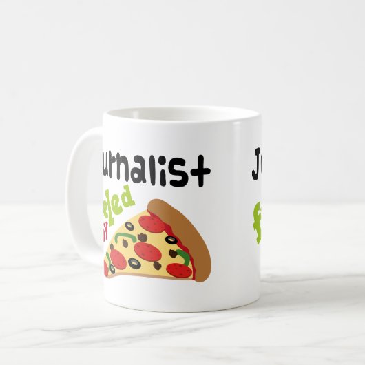 ジャーナリストの(おもしろいな)ピザ コーヒーマグカップ (正面左)
