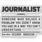 ジャーナリスト名詞ブログ愛好家の列クールリスト シール (正面)