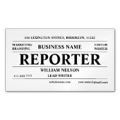 ジャーナリスト記者 マグネット名刺 (正面)