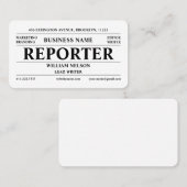 ジャーナリスト記者 名刺 (正面/裏面)