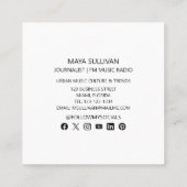 ジャーナリスト音楽ラジオプロフェッショナル写真 スクエア名刺 (裏面)