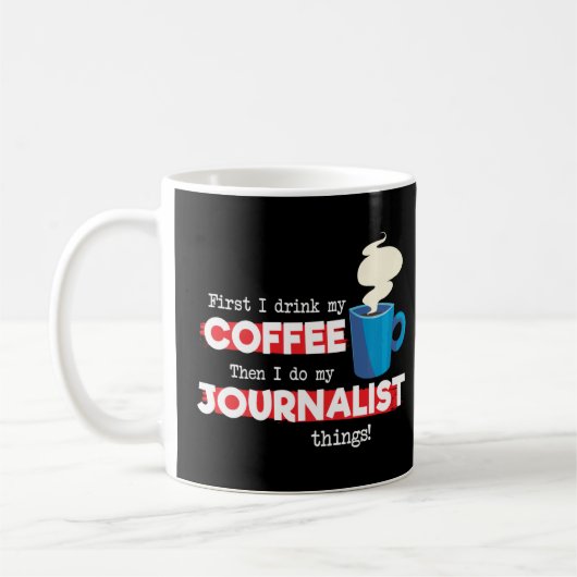 ジャーナリスト&コーヒー評価ことわざ コーヒーマグカップ (左)