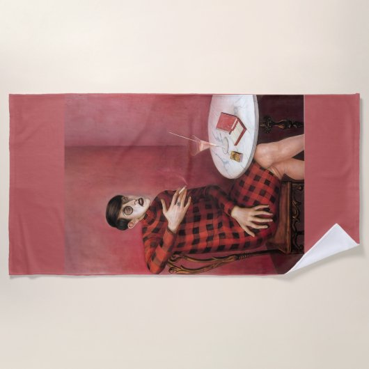 ジャーナリストSylvia Von Harden Ottoのポートレート ビーチタオル (正面)