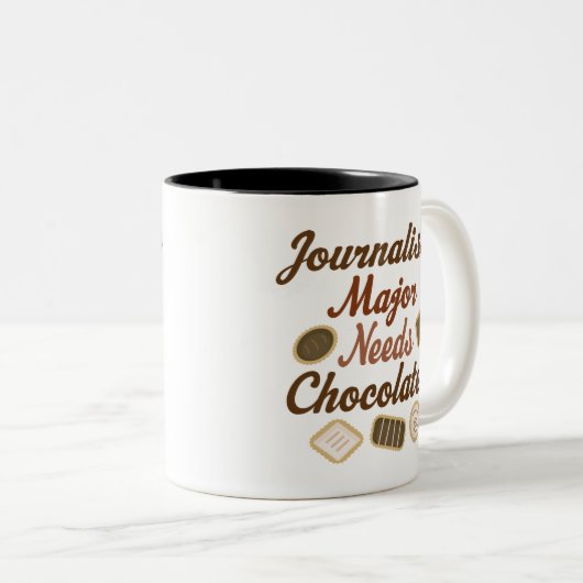ジャーナリズムの専攻のなチョコレート ツートーンマグカップ (正面右)