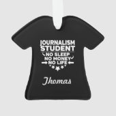 ジャーナリズム大学の学生No Life or Money オーナメント (裏面)