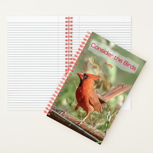 ジャーナルおよびノート用（鳥）ショウジョウコウカンチョウスパイラルノートブック ノートブック (内側)
