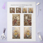 ジャーナルの表紙　素朴な魅力　羊とひまわり 薄葉紙 (クラフト)