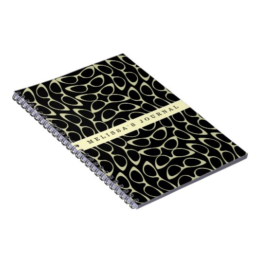 ジャーナルパーソナライズされたキャットアイグラスレトロノート ノートブック (右側)