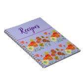 ジャーナルブックパンシー薄紫パープルレシピフローラ ノートブック (右側)