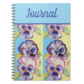 ジャーナルブックパンジーパープルフラワーウォーターカラーアート ノートブック (正面)