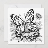 ジャーナル付きバタフライカラーリングカード 招待状 (正面)