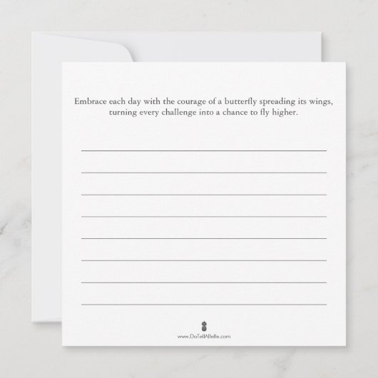 ジャーナル付きバタフライカラーリングカード 招待状 (裏面)