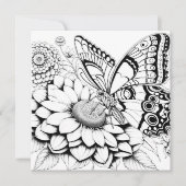 ジャーナル付きバタフライカラーリングページ 招待状 (正面)