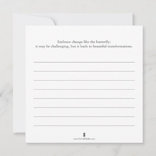 ジャーナル付きバタフライカラーリングページ 招待状 (裏面)