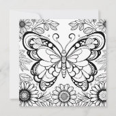 ジャーナル付きバタフライカラーリングページ 招待状 (正面)
